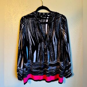 Sheer long sleeve blouse